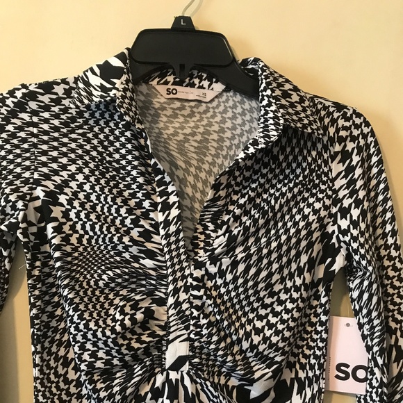 NEW NWT Long Sleeve Collared Bodysuit. Black/White. Size XSqorn businees - Picture 2 of 8